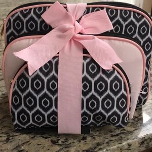 Ikat print makeup bag set